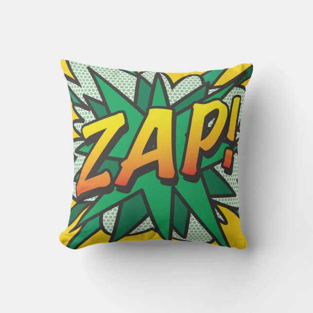 Coussin D'extérieur WHAM ZAP Fun Retro Comic Book Pop Art (Recto)
