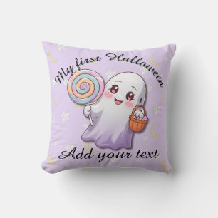 Coussin d'Halloween Kawaii Ghost