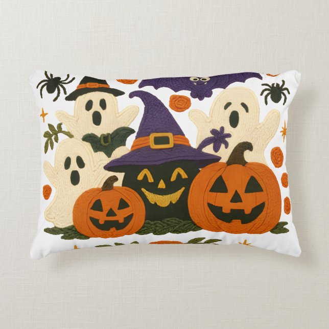 Coussin d'Halloween mignon - Fantômes adorables, C (Devant)