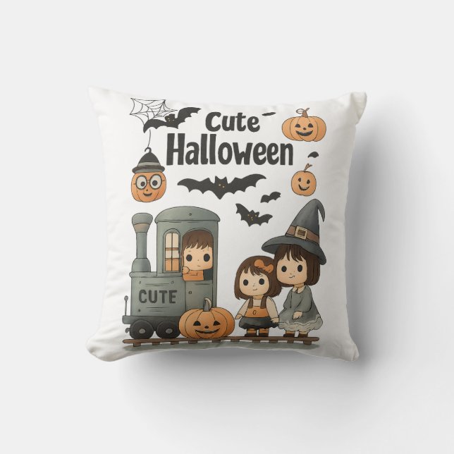 Coussin d'Halloween super mignon - Éffrayant Dessi (Recto)
