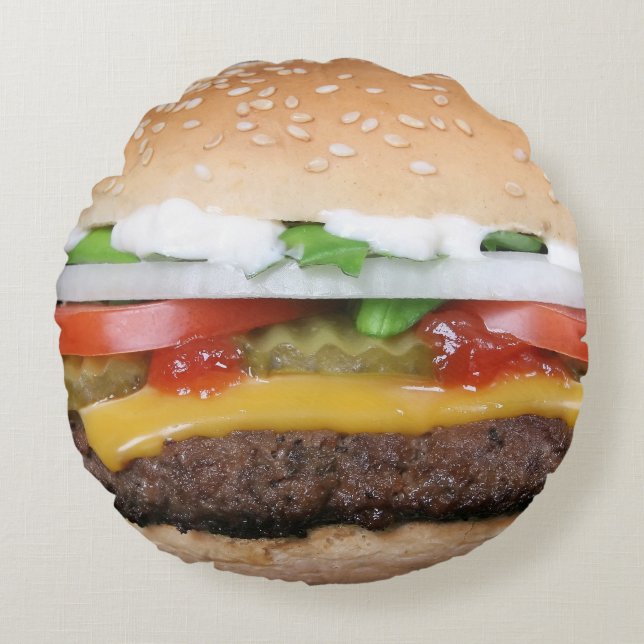 Coussin d'hamburger - coussin rond (Devant)