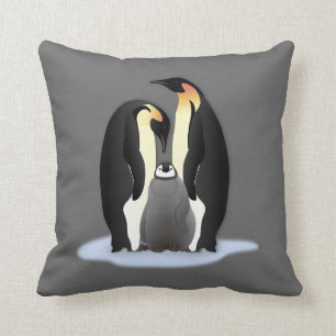 Coussin d'hiver de la famille Cute Penguin