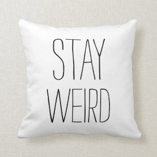 Coussin D'humour à la mode moderne blanc noir étrange de