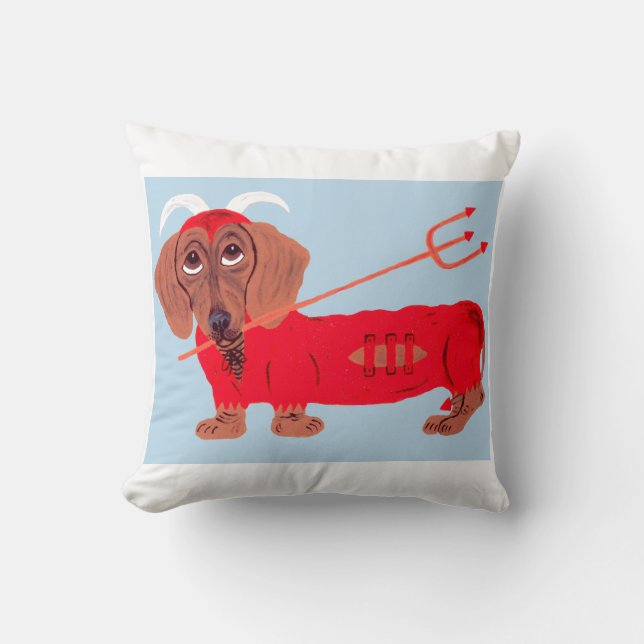 Coussin Diable Dachshund (Recto)