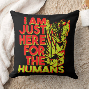 Coussin Diable Effrayant Halloween Ici pour les Humains