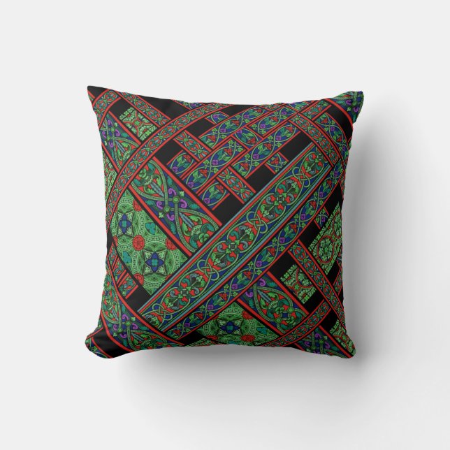 Coussin diagonal émeraude crépuscule (Recto)