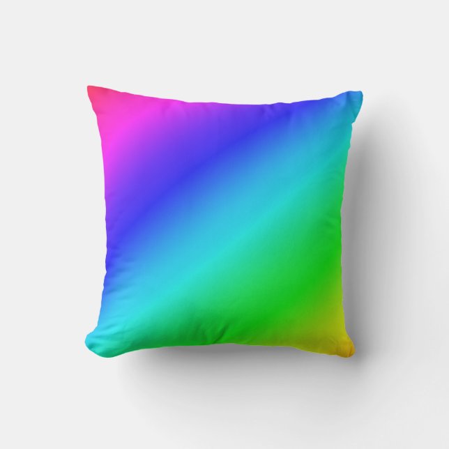 Coussin Diagonale arc-en-ciel bleu à vert (Recto)