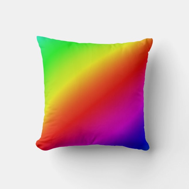 Coussin Diagonale arc-en-ciel rouge à vert (Recto)