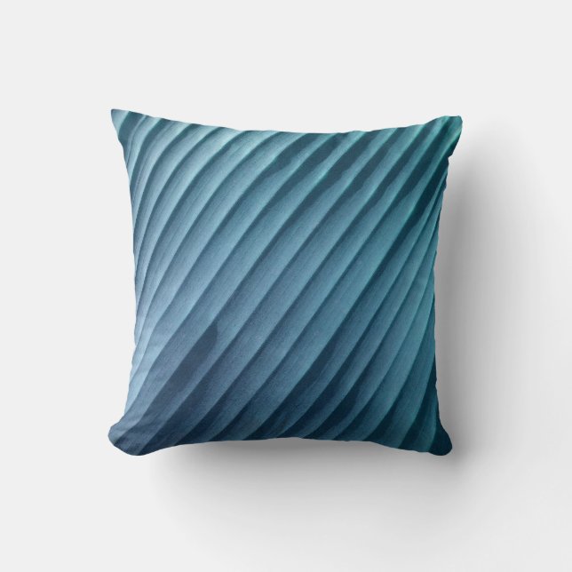 Coussin Diagonale bleue feuille (Recto)