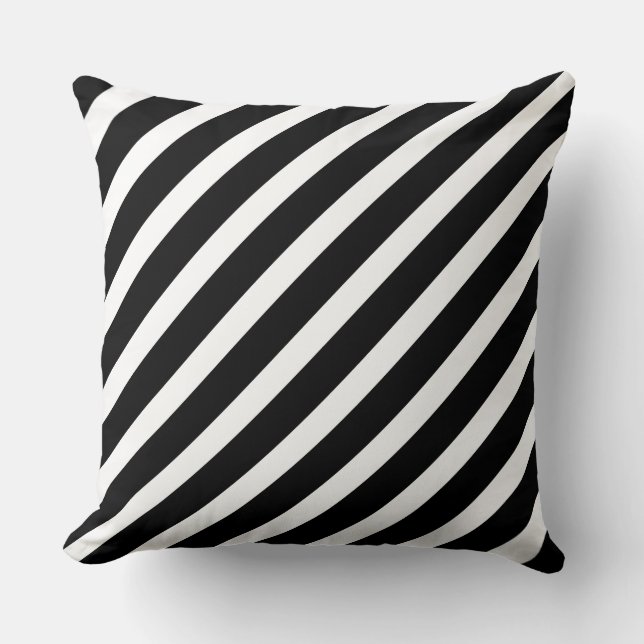 Coussin Diagonale en noir et blanc (Recto)