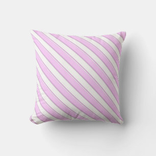 Coussin Diagonale rose sur blanc