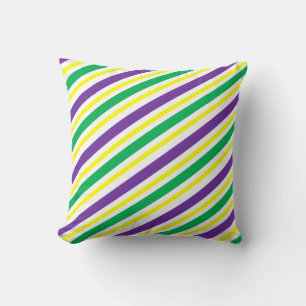 Coussin Diagonale violette et or triée