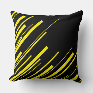 Coussin Diagonales en jaune et noir