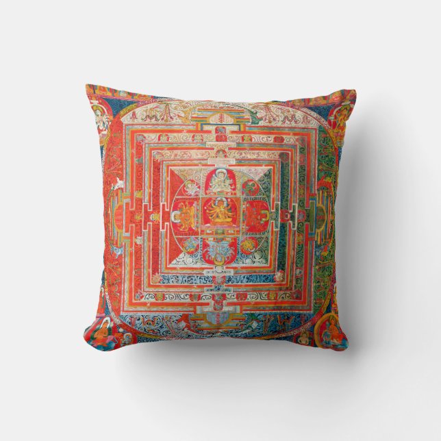 Coussin Diagramme cosmique Mandala pour la méditation (Recto)