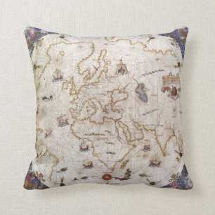 Coussin Diagramme de Portolan du monde   1519