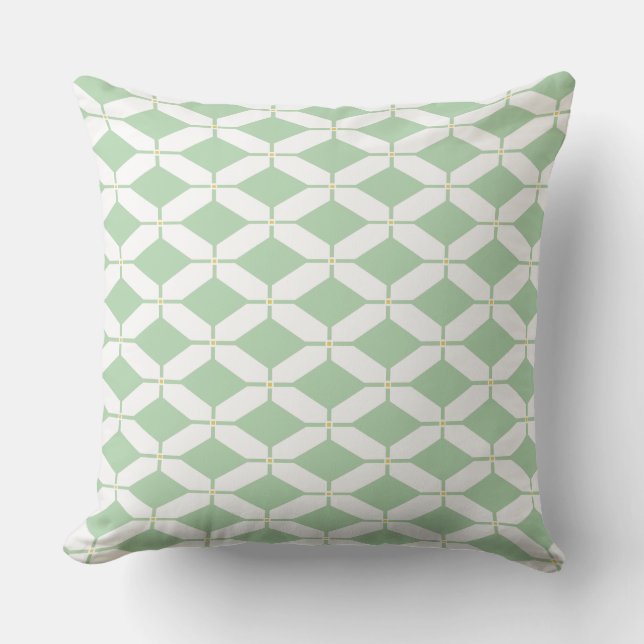 Coussin Diamant vert de chaux cool (Recto)