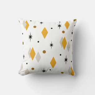 Coussin Diamants de l'âge de l'espace orange blanc