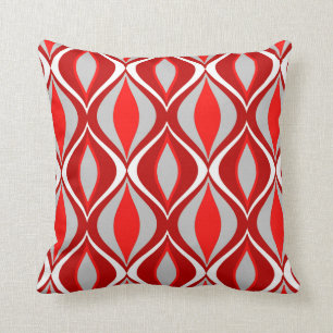 Coussin Diamants modernes de la moitié du siècle, rouge