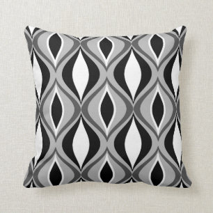 Coussin Diamants modernes, noir, blanc et gris de la
