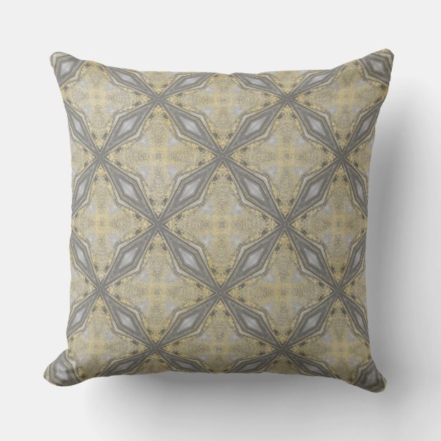 Coussin Diamants noirs et blancs avec vagues (Recto)