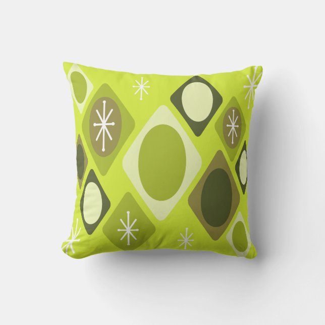 Coussin Diamants Ovales Starburts Chartreuse (Recto)