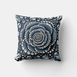 Coussin Diamond Rose & Denim Glam Bijoux à billes