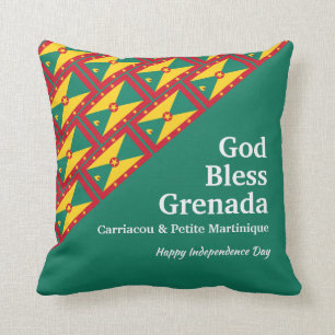 Coussin DIEU BÉNISSE GRENADA Texte personnalisé VERT