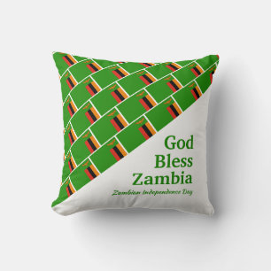 Coussin DIEU BÉNISSE LA ZAMBIE Écriture personnalisée