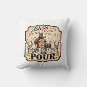 Coussin Dieu bénisse votre cœur, maintenant taisez-vous et