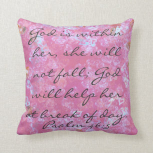 Coussin Dieu d'écriture sainte de psaume est dans son