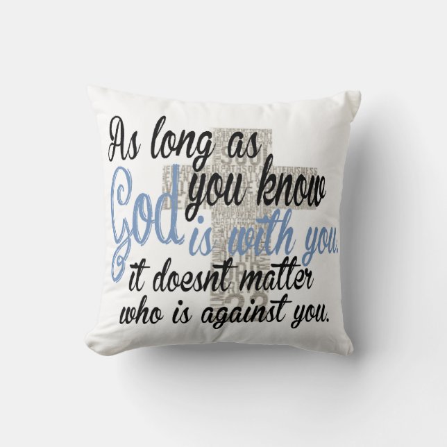 Coussin Dieu est avec vous (Recto)