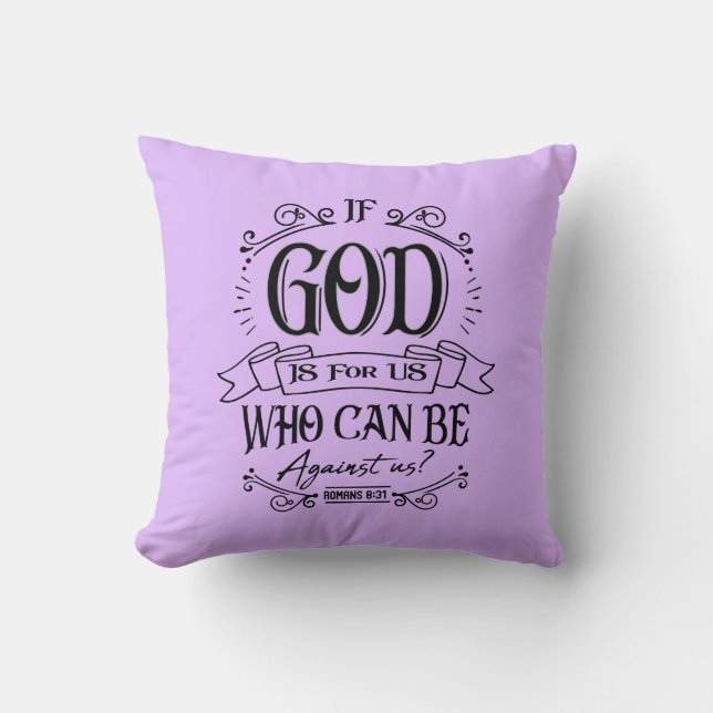 Coussin Dieu est pour nous (Recto)