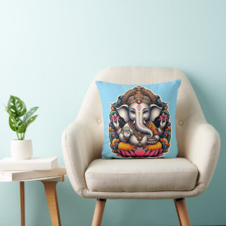 Coussin Dieu hindou Ganesh/Ganesha/Ganpatio Jetez l'oreill