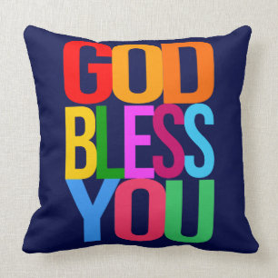 Coussin DIEU VOUS BÉNÉFICIE, FOI, ESPOIR, AMOUR Positif co