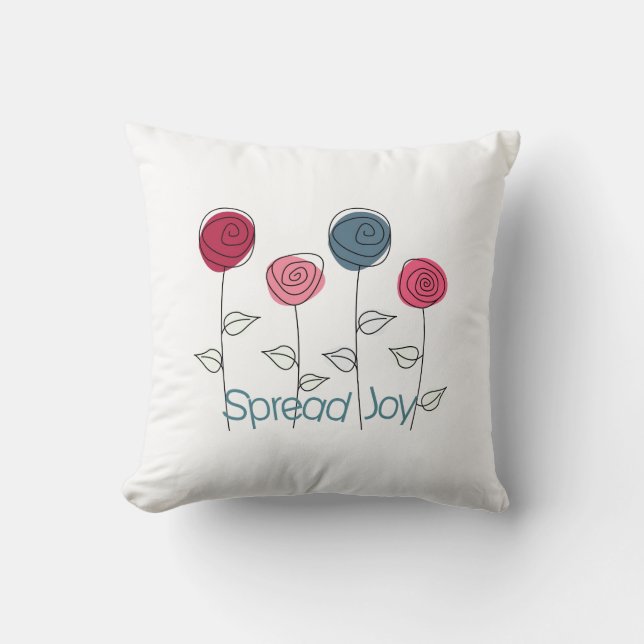 Coussin diffuser des roses inspirants de joie (Recto)