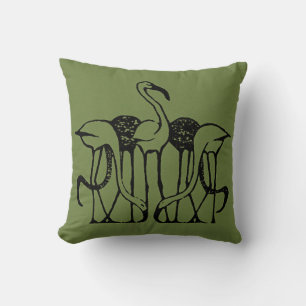 Coussin Dijsselhof - Cinq Flamants roses, art,