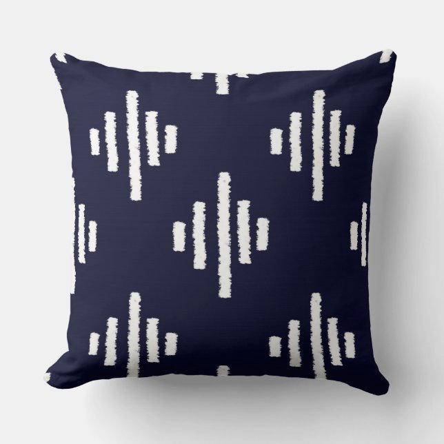 Coussin d'Ikat de marine (Recto)