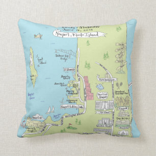 Coussin d'Île de Rhode de signature