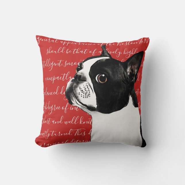 Coussin d'illustration de Boston Terrier (Recto)