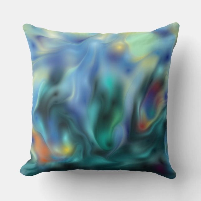Coussin d'impression Blue Abstrait Art (Recto)