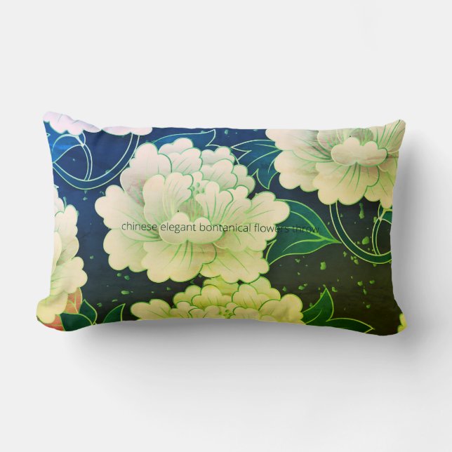 Coussin d'impression de bois vert et bleu chinois (Recto)