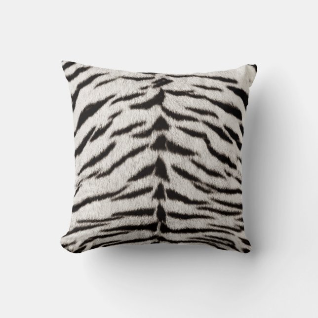coussin d'impression de peau de tigre blanche (Recto)