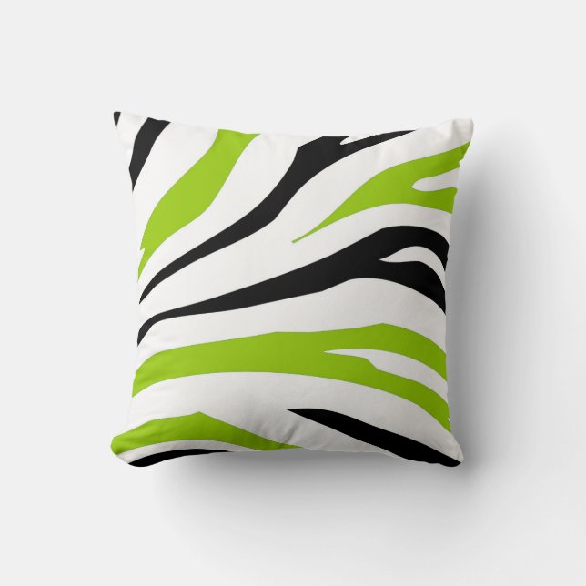 Coussin d'impression de rayures de zèbre de noir (Recto)