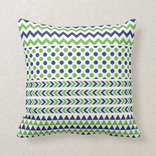 Coussin d'impression Lime Green et Navy Blue