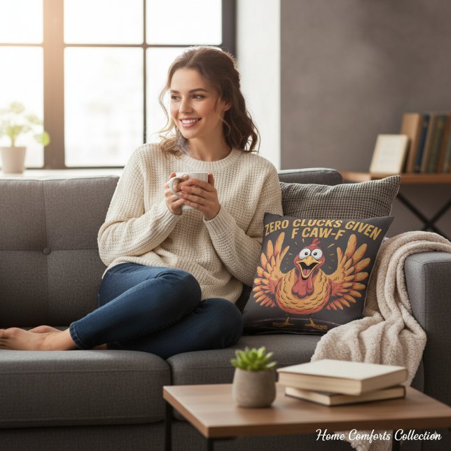Coussin Dinde drôle de Thanksgiving Zéro caquètements Cade (Créateur téléchargé)