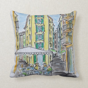 Coussin Dîner en plein air dans le Vieux Nice  Nice, Franc