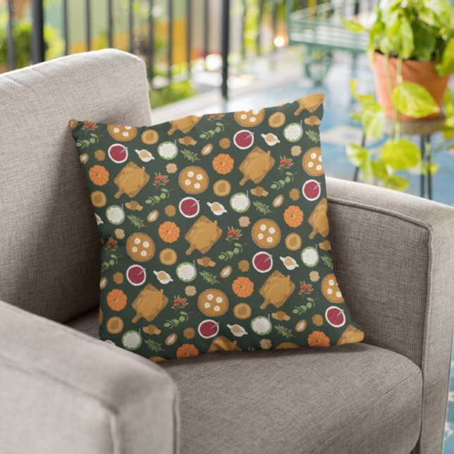 Coussin Dîner Russe Turquie Thanksgiving motif (Créateur téléchargé)