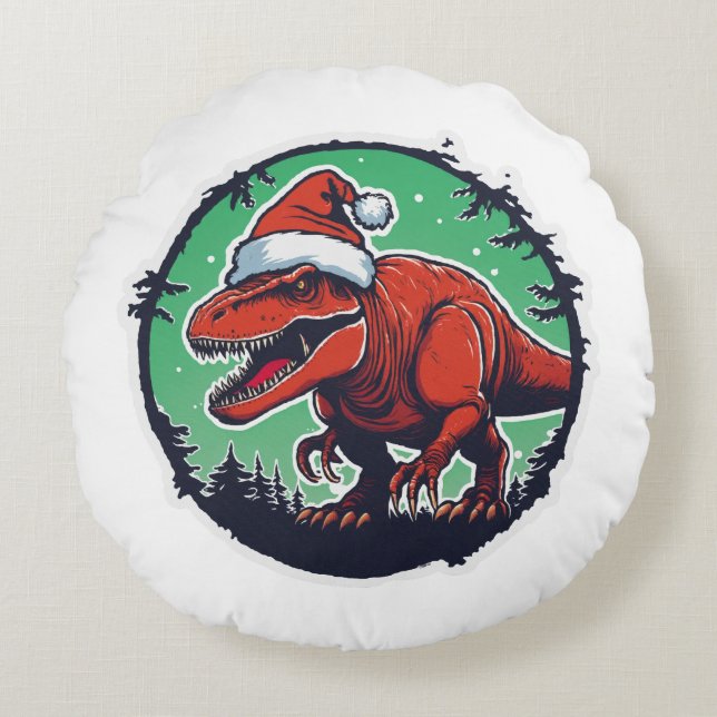 Coussin Dino Père Noël (Devant)