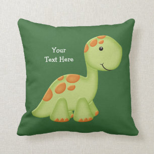 Coussin Dino vert (personnalisable)