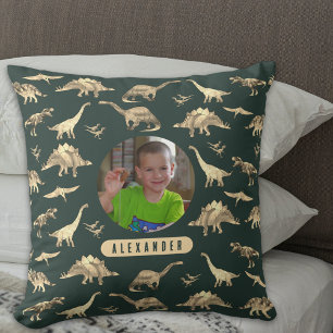 Coussin Dinosaur Personnalisé Garçons Photo et nom